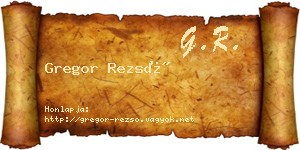 Gregor Rezső névjegykártya
